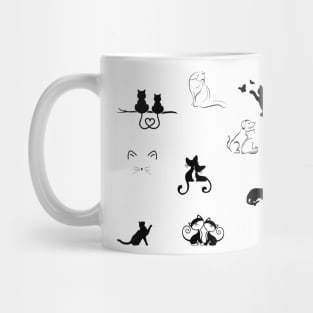 Cats 4 Black & white Mug